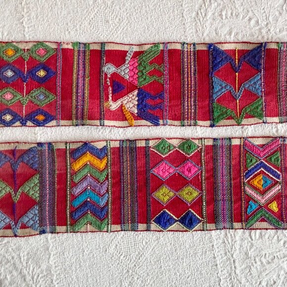 Vintage Guatemalan Cinta Hand Made Woven Head Hair Wrap with Tassels main image 6